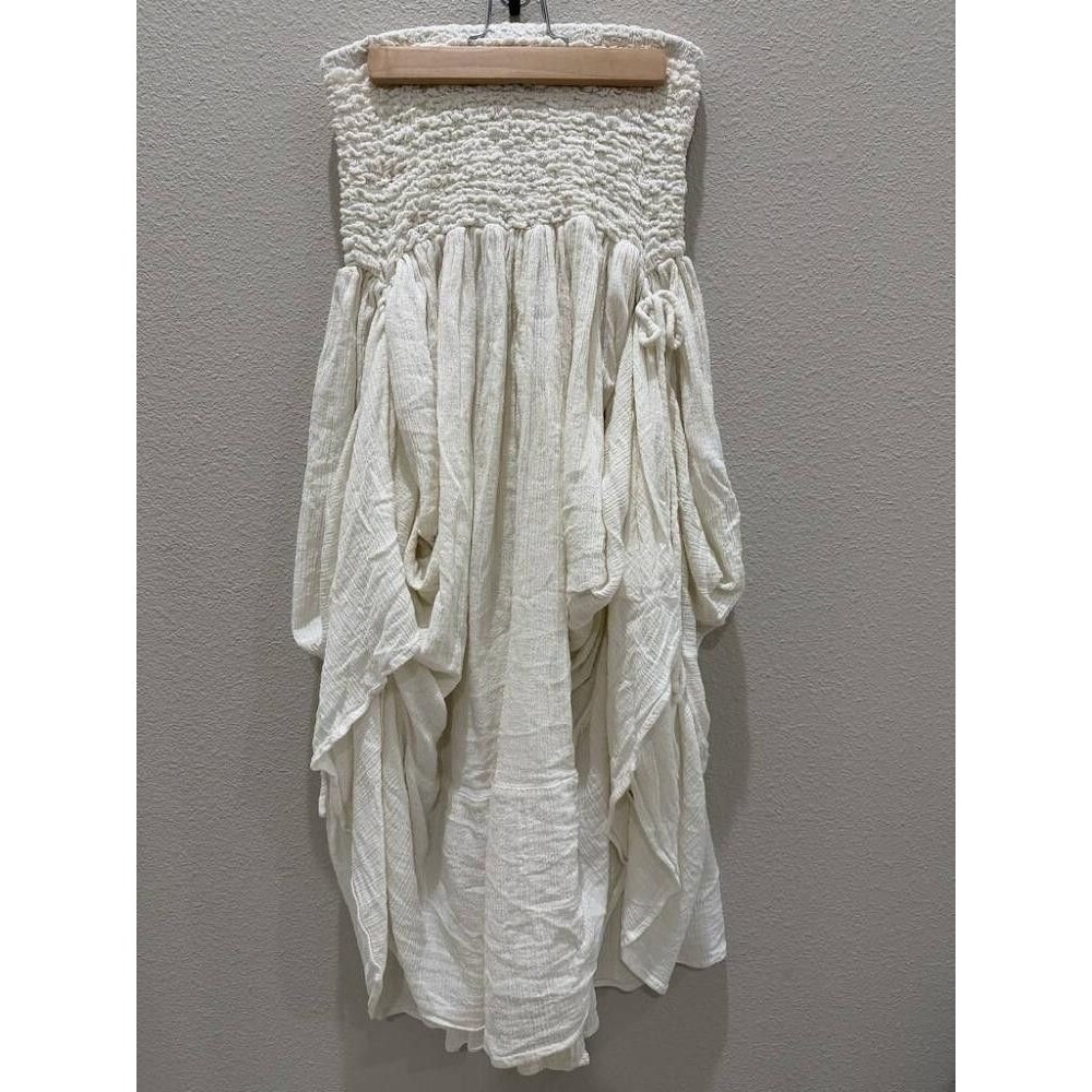 Free People Prairie Convertible Skirt Dress White Gauze M